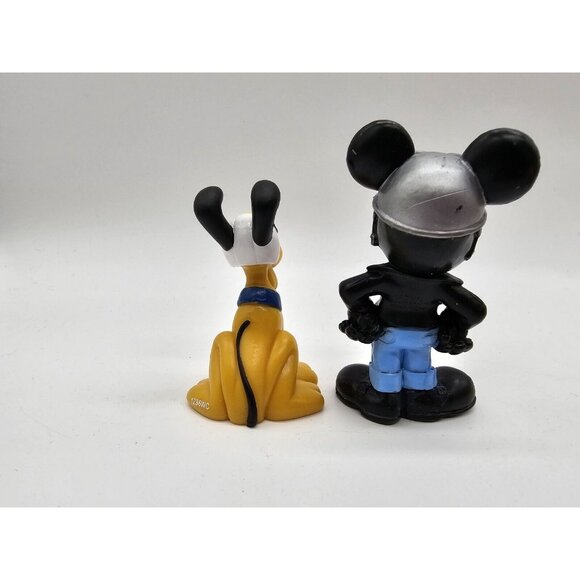 Vintage Disney Mickey Mouse And Pluto Biker Motorcycle Toys Cake Cupcake Topper - Picture 4 of 7
